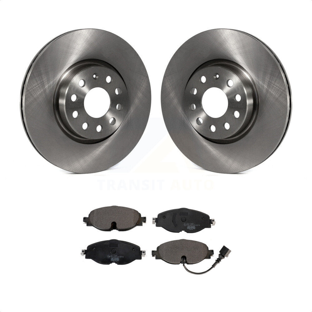 Front Disc Brake Rotors And Ceramic Pads Kit For Volkswagen Audi GTI A3 Quattro Golf Alltrack Sportback e-tron TT Taos Passat K8T-102851 by Transit Auto