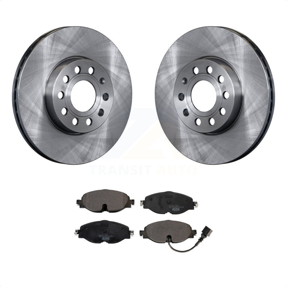 Front Disc Brake Rotors And Ceramic Pads Kit For Volkswagen Jetta Audi Golf A3 SportWagen Quattro e-Golf Taos K8T-102852 by Transit Auto