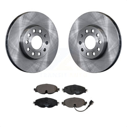 Front Disc Brake Rotors And Ceramic Pads Kit For Volkswagen Jetta Audi Golf A3 SportWagen Quattro e-Golf Taos K8T-102852