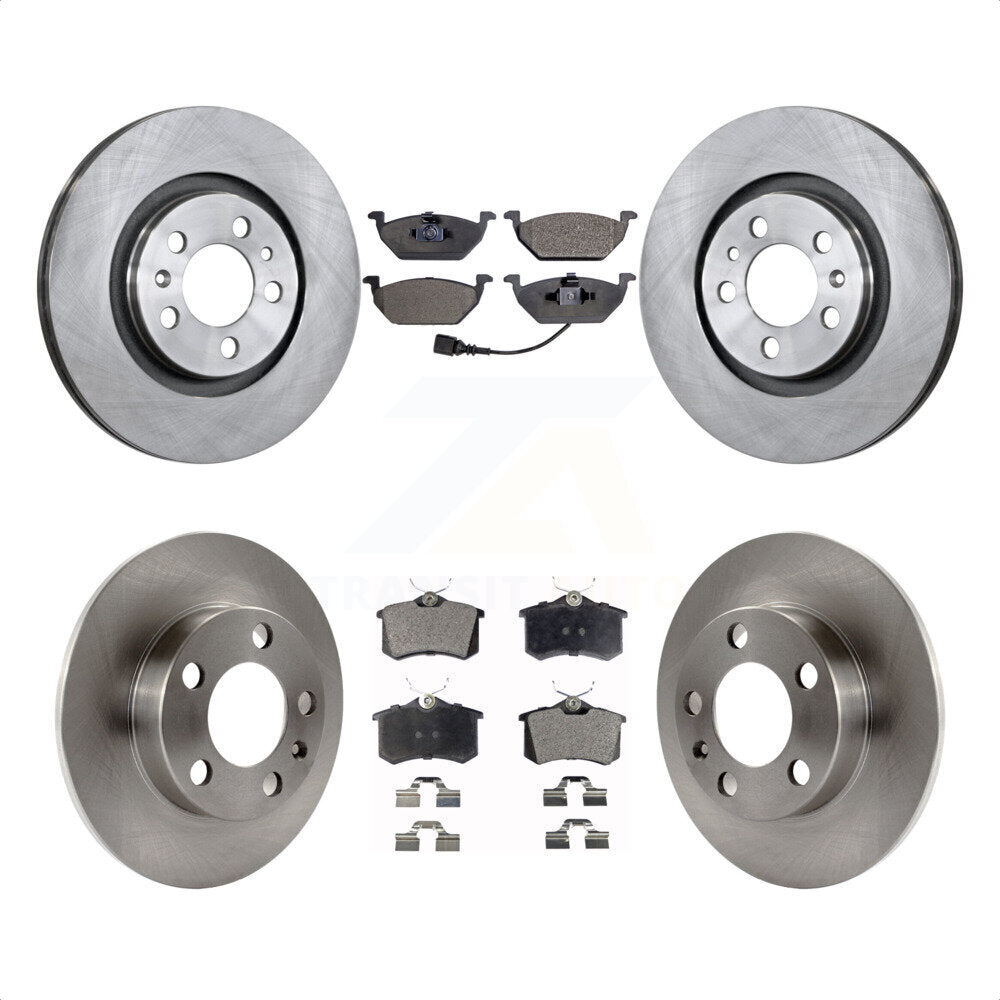 Front Rear Disc Brake Rotors And Ceramic Pads Kit For 2007-2010 Volkswagen Beetle With 280mm Diameter Rotor K8T-102862 by Transit Auto