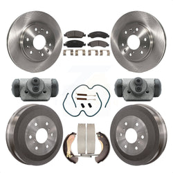 Front Rear Disc Brake Rotors Ceramic Pads And Drum Kit (9Pc) For 2009-2009 Chevrolet Silverado 1500 GMC Sierra Except Vehicles Using Hold Down Pins With 6400 Lb GVW K8T-102904