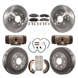 Front Rear Disc Brake Rotors Ceramic Pads And Drum Kit (9Pc) For 2009-2009 Chevrolet Silverado 1500 GMC Sierra Except Vehicles Using Hold Down Pins With 7000 Lb GVW K8T-102905