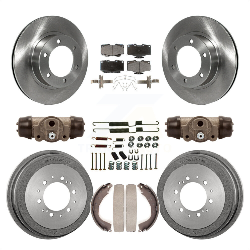 Front Rear Disc Brake Rotors Ceramic Pads And Drum Kit (9Pc) For 2001 Toyota 4Runner Limited Base SR5 With 16" Factory Wheels K8T-102956 by Transit Auto