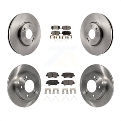 Front Rear Disc Brake Rotors And Ceramic Pads Kit For Hyundai Veloster K8T-103109