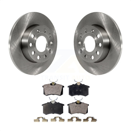 Rear Disc Brake Rotors And Ceramic Pads Kit For 2011 Volkswagen Golf With 256mm Diameter Rotor K8T-103200 by Transit Auto