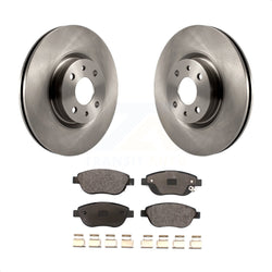 Front Disc Brake Rotors And Ceramic Pads Kit For 2012-2017 Fiat 500 Turbocharged with GAS engine K8T-103212