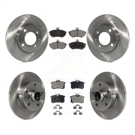 Front Rear Disc Brake Rotors Hub Assembly And Ceramic Pads Kit For 1996 Volkswagen Golf 1.9L With 5 Lug Wheels K8T-103467 by Transit Auto