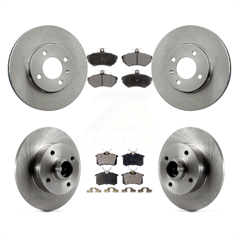 Front Rear Disc Brake Rotors Hub Assembly And Ceramic Pads Kit For Volkswagen Cabrio K8T-103468 by Transit Auto