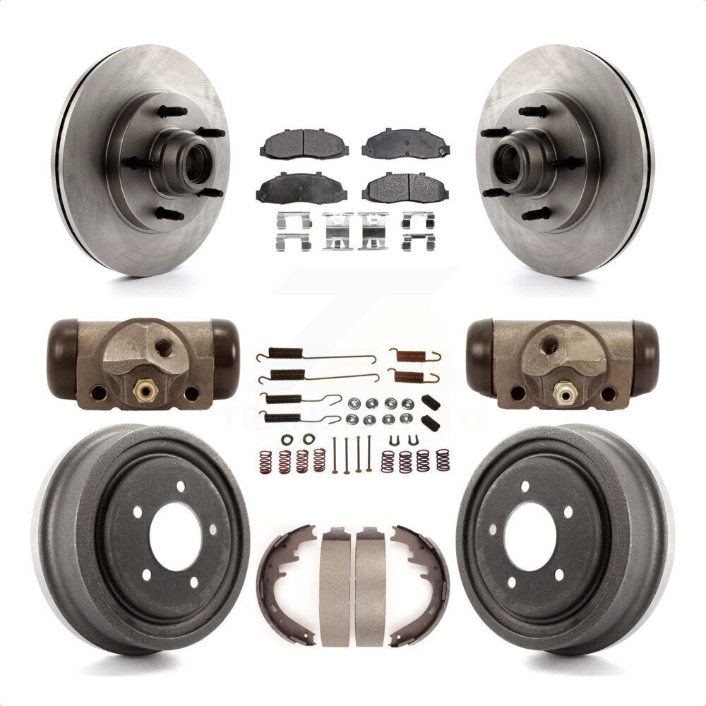 Front Rear Disc Brake Rotors Ceramic Pads And Drum Kit (9Pc) For Ford F-150 K8T-103473 by Transit Auto