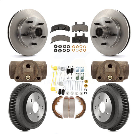 Front Rear Disc Brake Rotors Ceramic Pads And Drum Kit (9Pc) For 1994-1999 Dodge Ram 1500 RWD K8T-103489 by Transit Auto