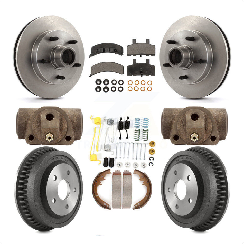 Front Rear Disc Brake Rotors Ceramic Pads And Drum Kit (9Pc) For 1994-1999 Dodge Ram 1500 RWD K8T-103489 by Transit Auto