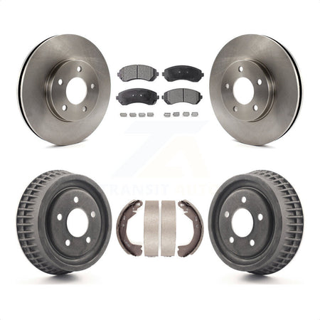 Front Rear Disc Brake Rotors Ceramic Pads And Drum Kit For 2002-2004 Chevrolet Venture Pontiac Montana Oldsmobile Silhouette K8T-103511 by Transit Auto
