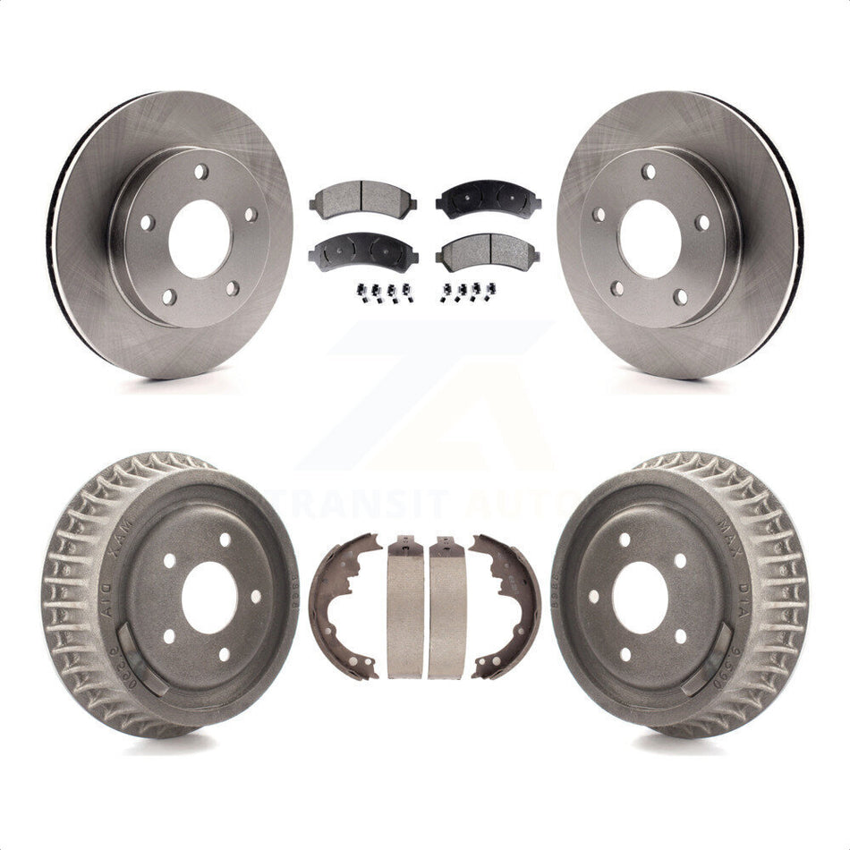 Front Rear Disc Brake Rotors Ceramic Pads And Drum Kit For 1997-1997 Chevrolet Blazer GMC Jimmy K8T-103513 by Transit Auto