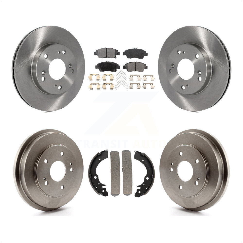 Front Rear Disc Brake Rotors Ceramic Pads And Drum Kit For 2006-2008 Honda Civic Hybrid K8T-103522 by Transit Auto