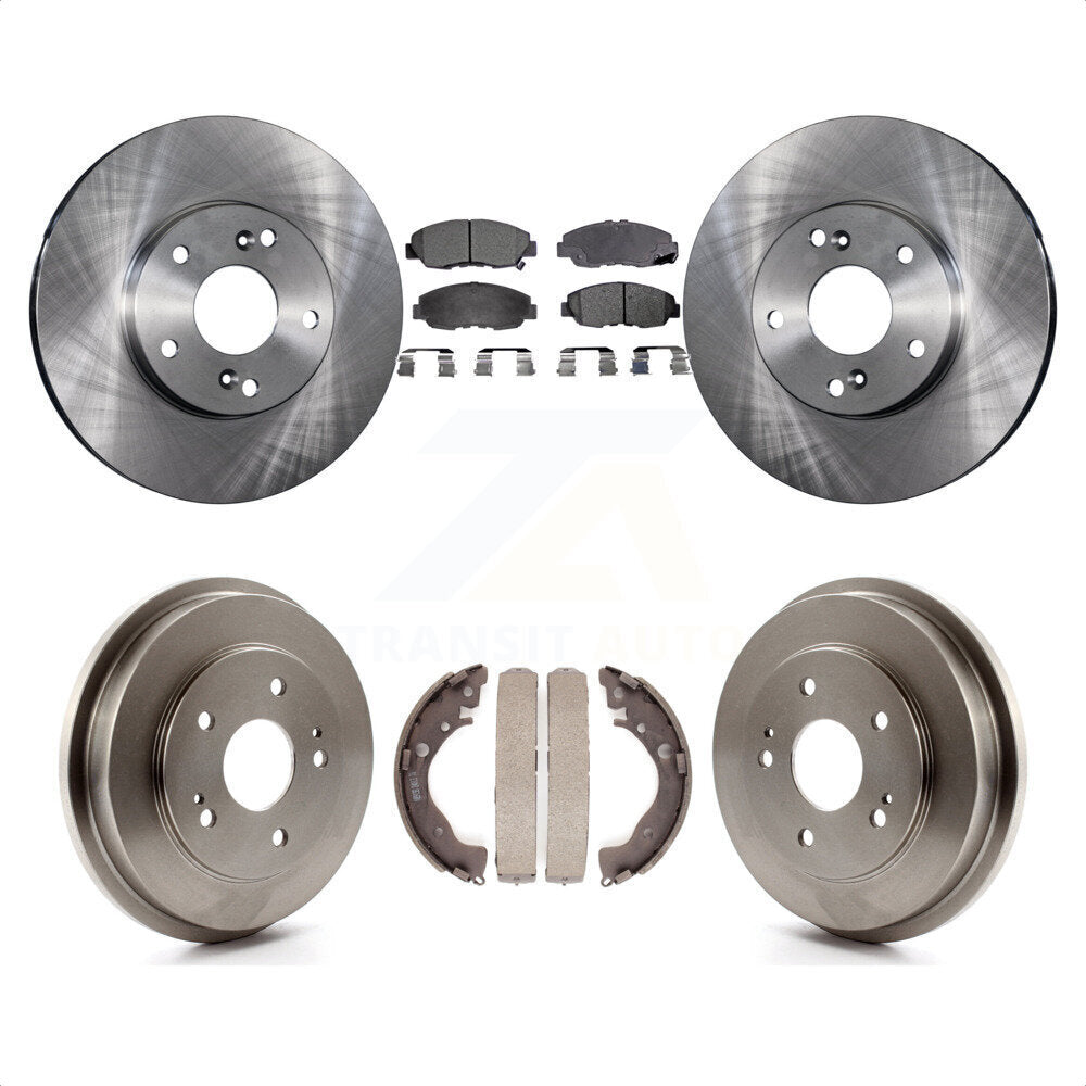 Front Rear Disc Brake Rotors Ceramic Pads And Drum Kit For 2011 Honda Civic GX K8T-103523 by Transit Auto