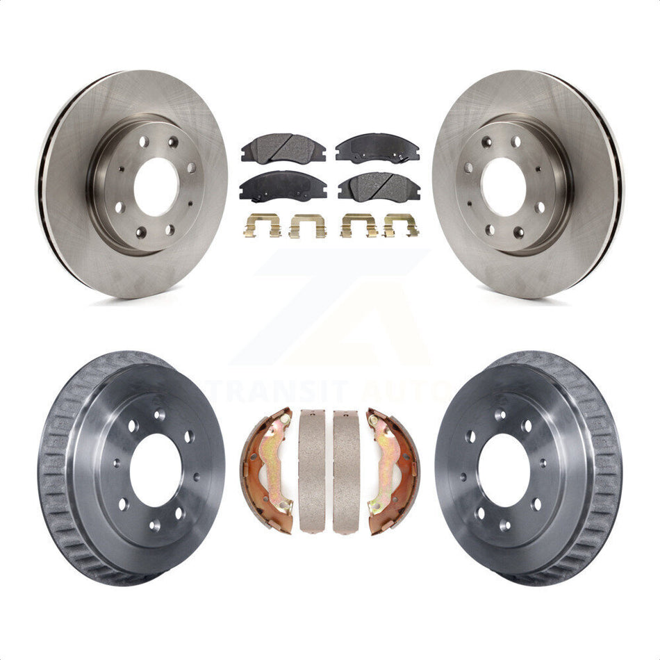 Front Rear Disc Brake Rotors Ceramic Pads And Drum Kit For 2007-2009 Kia Spectra K8T-103533 by Transit Auto