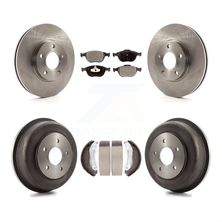 Front Rear Disc Brake Rotors Ceramic Pads And Drum Kit For 2010-2013 Ford Connect K8T-103534 by Transit Auto