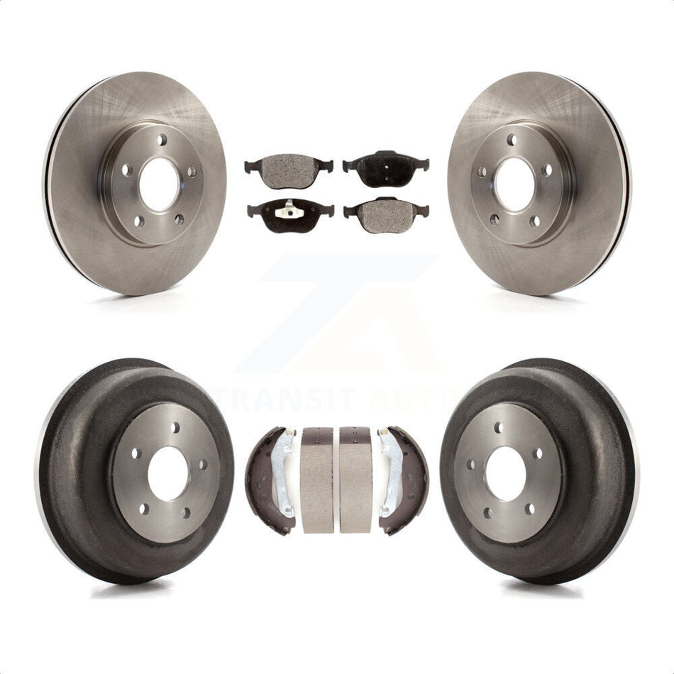 Front Rear Disc Brake Rotors Ceramic Pads And Drum Kit For 2010-2013 Ford Connect K8T-103534 by Transit Auto