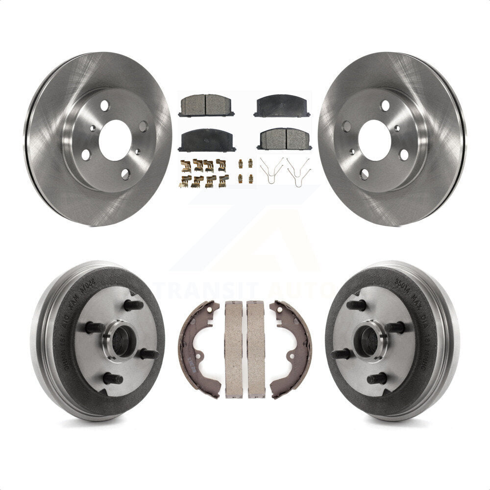 Front Rear Disc Brake Rotors Ceramic Pads And Drum Kit For Toyota Tercel Paseo K8T-103536 by Transit Auto