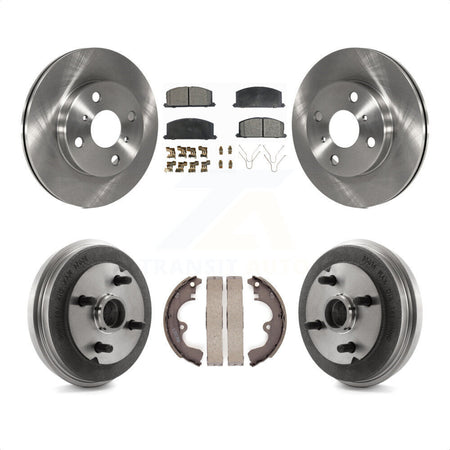 Front Rear Disc Brake Rotors Ceramic Pads And Drum Kit For Toyota Tercel Paseo K8T-103536 by Transit Auto