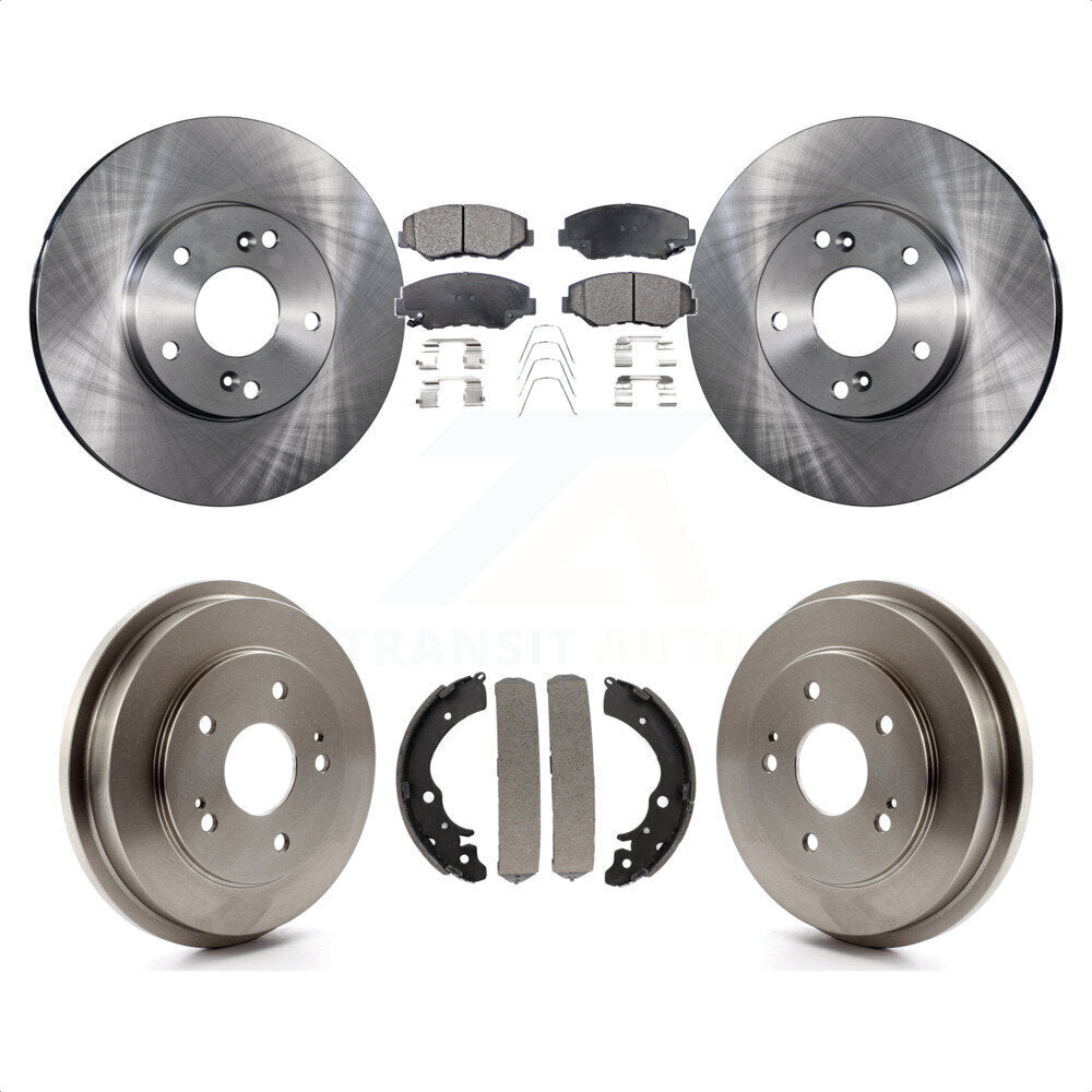 Front Rear Disc Brake Rotors Ceramic Pads And Drum Kit For Honda Accord Fit K8T-103556 by Transit Auto