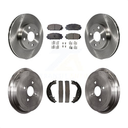 Front Rear Disc Brake Rotors Ceramic Pads And Drum Kit For Toyota Yaris K8T-103557