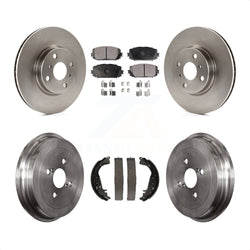 Front Rear Disc Brake Rotors Ceramic Pads And Drum Kit For Toyota Yaris K8T-103558