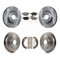 Front Rear Disc Brake Rotors Ceramic Pads And Drum Kit For Volkswagen Jetta Beetle With 288mm Diameter Rotor K8T-103621