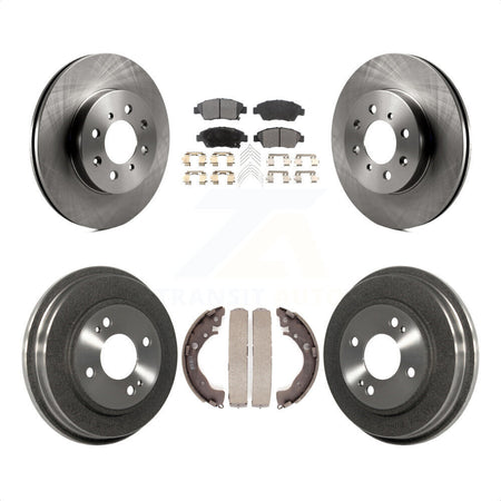 Front Rear Disc Brake Rotors Ceramic Pads And Drum Kit For Honda Fit K8T-103641 by Transit Auto