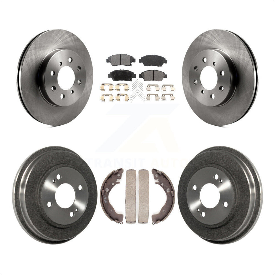 Front Rear Disc Brake Rotors Ceramic Pads And Drum Kit For Honda Fit K8T-103641 by Transit Auto