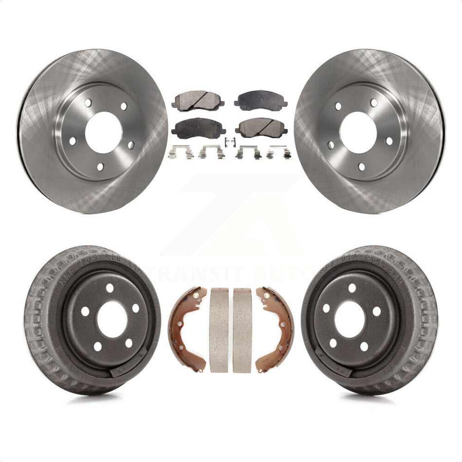 Front Rear Disc Brake Rotors Ceramic Pads And Drum Kit For 2001 Dodge Stratus Coupe with rear brakes K8T-103655 by Transit Auto