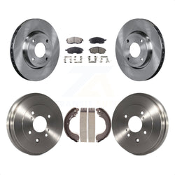 Front Rear Disc Brake Rotors Ceramic Pads And Drum Kit For Nissan Sentra Versa Cube K8T-103656