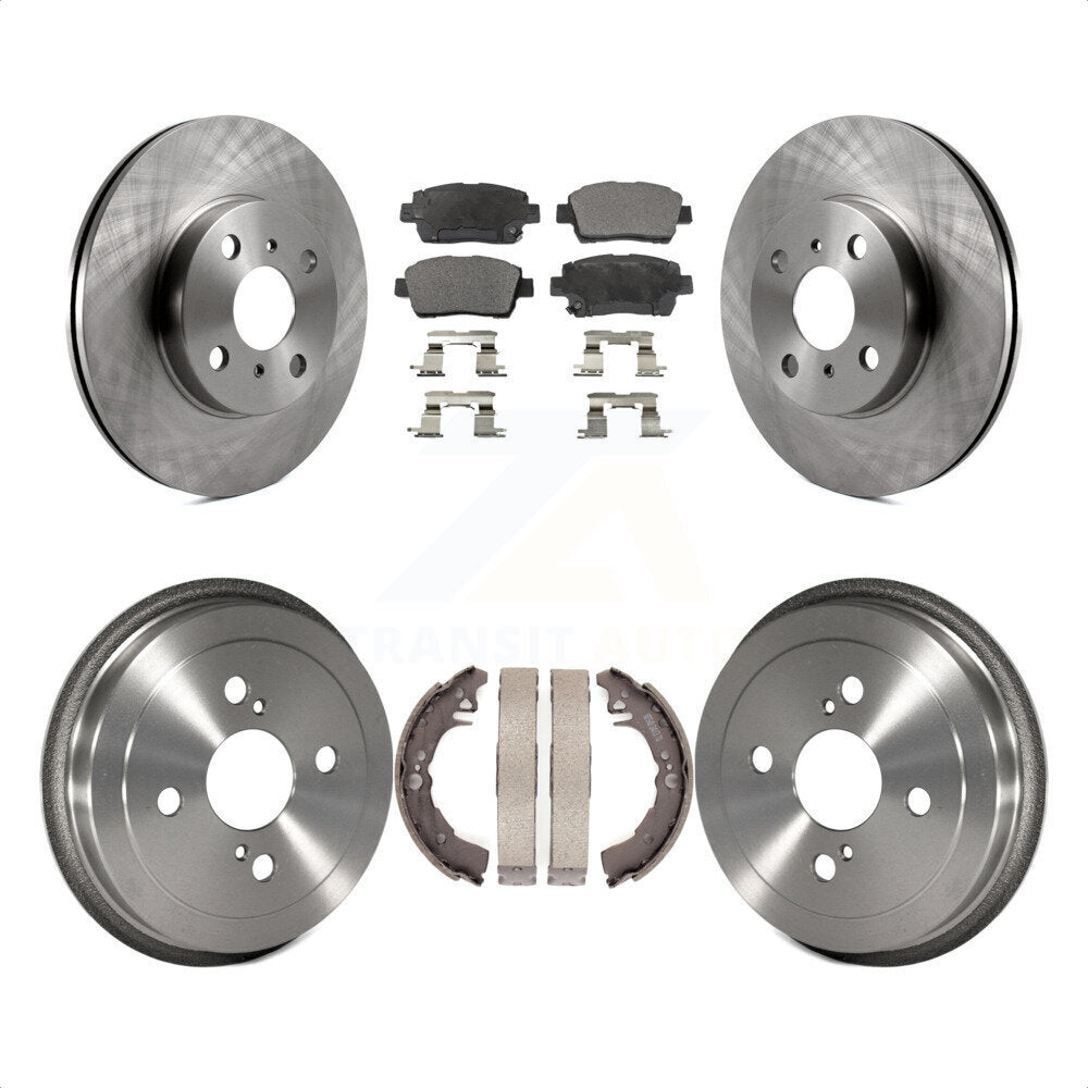 Front Rear Disc Brake Rotors Ceramic Pads And Drum Kit For 2001-2005 Toyota Echo K8T-103697 by Transit Auto