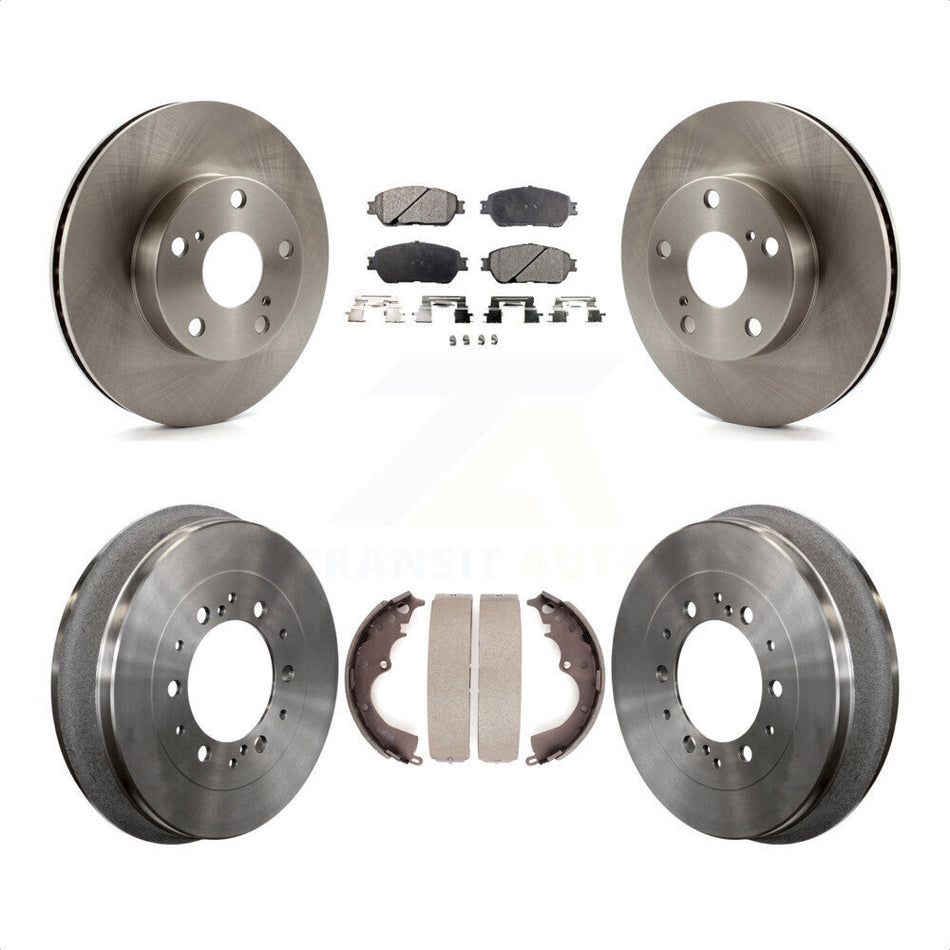 Front Rear Disc Brake Rotors Ceramic Pads And Drum Kit For 2015 Toyota Tacoma 4WD With 5 Lug Wheels K8T-103707 by Transit Auto