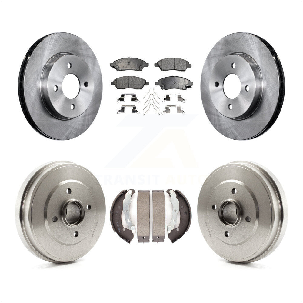 Front Rear Disc Brake Rotors Ceramic Pads And Drum Kit For Nissan Versa Note Micra K8T-103730 by Transit Auto