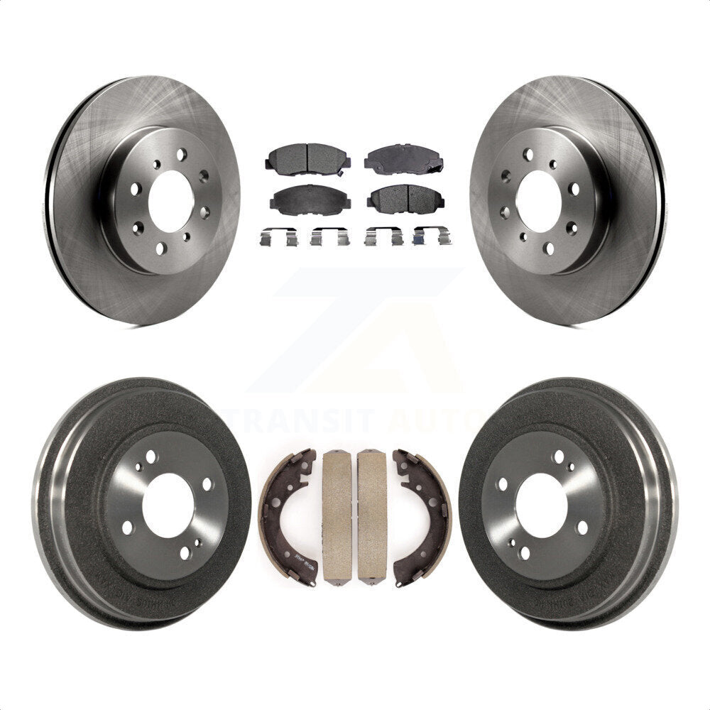 Front Rear Disc Brake Rotors Ceramic Pads And Drum Kit For Honda Civic K8T-103735 by Transit Auto