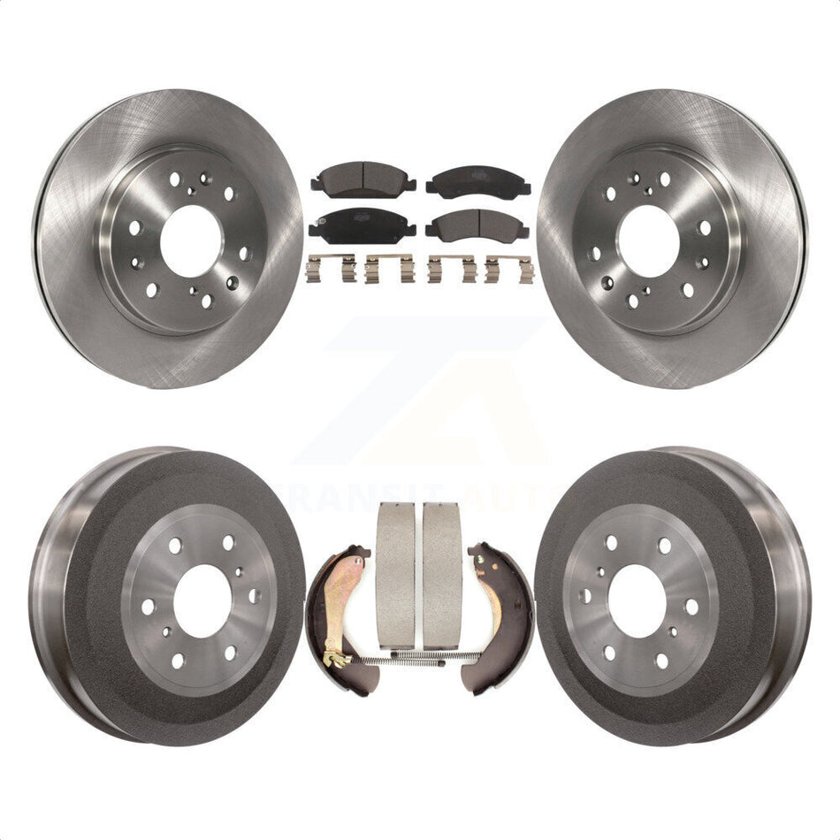 Front Rear Disc Brake Rotors Ceramic Pads And Drum Kit For 2009-2009 Chevrolet Silverado 1500 GMC Sierra Except Vehicles Using Hold Down Pins K8T-103759 by Transit Auto