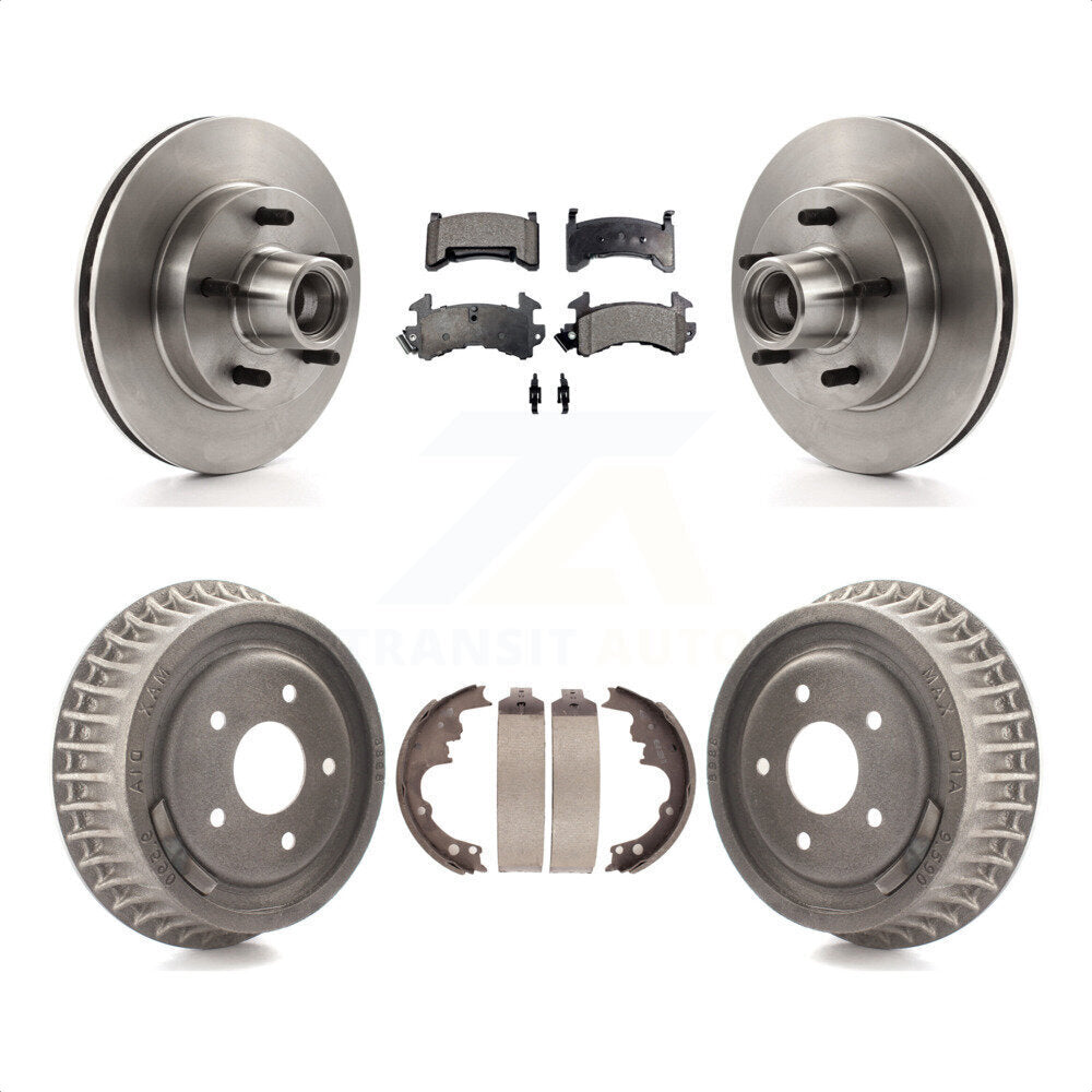 Front Rear Disc Brake Rotors Hub Assembly Ceramic Pads And Drum Kit For Chevrolet S10 GMC Sonoma Jimmy Blazer K8T-103768 by Transit Auto