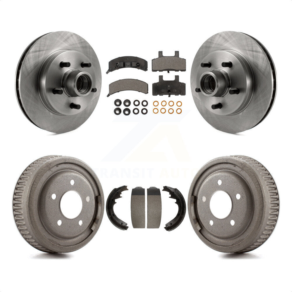 Front Rear Disc Brake Rotors Hub Assembly Ceramic Pads And Drum Kit For Chevrolet C1500 Suburban GMC Yukon K8T-103779 by Transit Auto