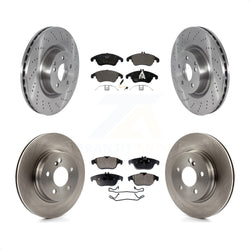 Front Rear Disc Brake Rotors And Ceramic Pads Kit For 2010-2011 Mercedes-Benz E550 Coupe With 300mm Diameter Rotor K8T-103861