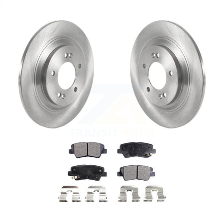 Rear Disc Brake Rotors And Ceramic Pads Kit For 2017 Kia Cadenza Limited Technology With Electric Parking K8T-103900 by Transit Auto