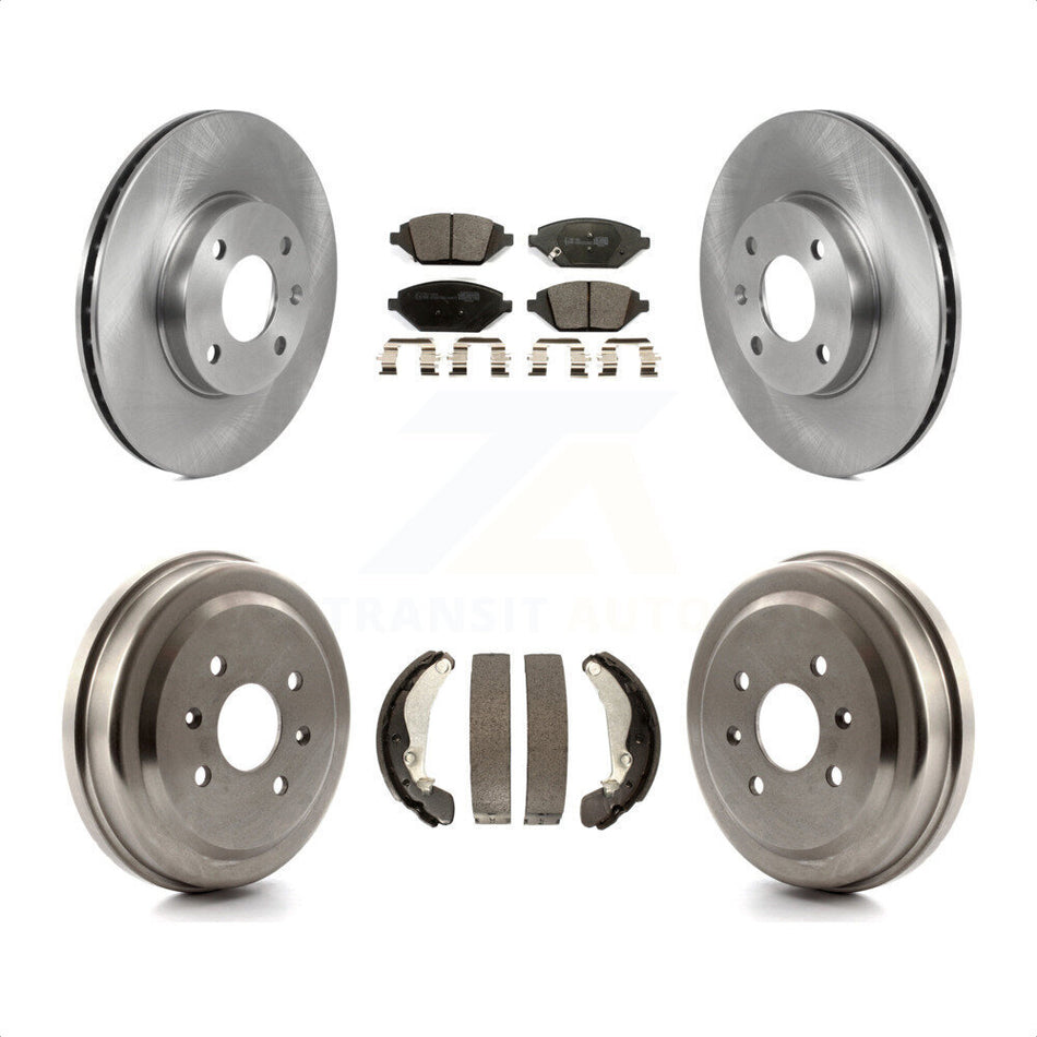 Front Rear Disc Brake Rotors Ceramic Pads And Drum Kit For 2016-2021 Chevrolet Spark K8T-103933 by Transit Auto