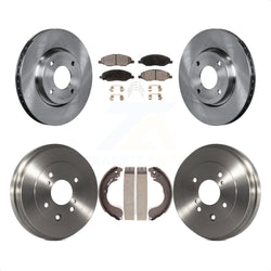 Front Rear Disc Brake Rotors Ceramic Pads And Drum Kit For 2008 Nissan Versa 4-Wheel ABS K8T-103934