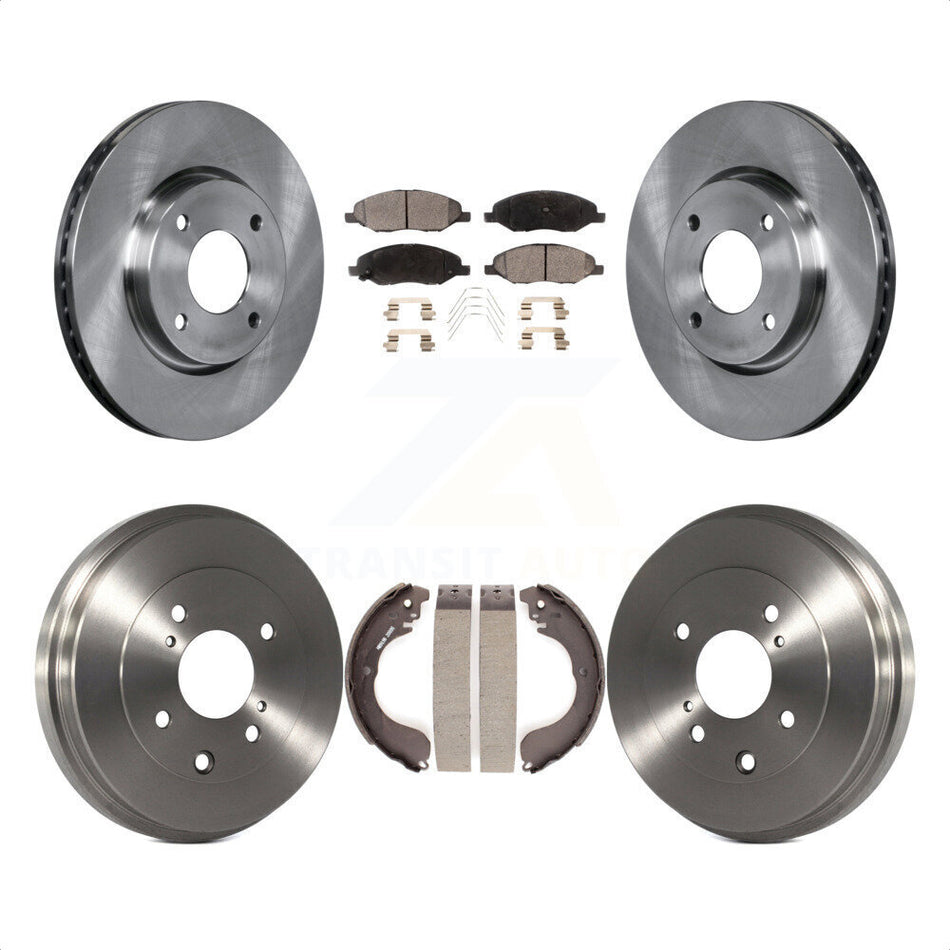 Front Rear Disc Brake Rotors Ceramic Pads And Drum Kit For 2008 Nissan Versa 4-Wheel ABS K8T-103934 by Transit Auto