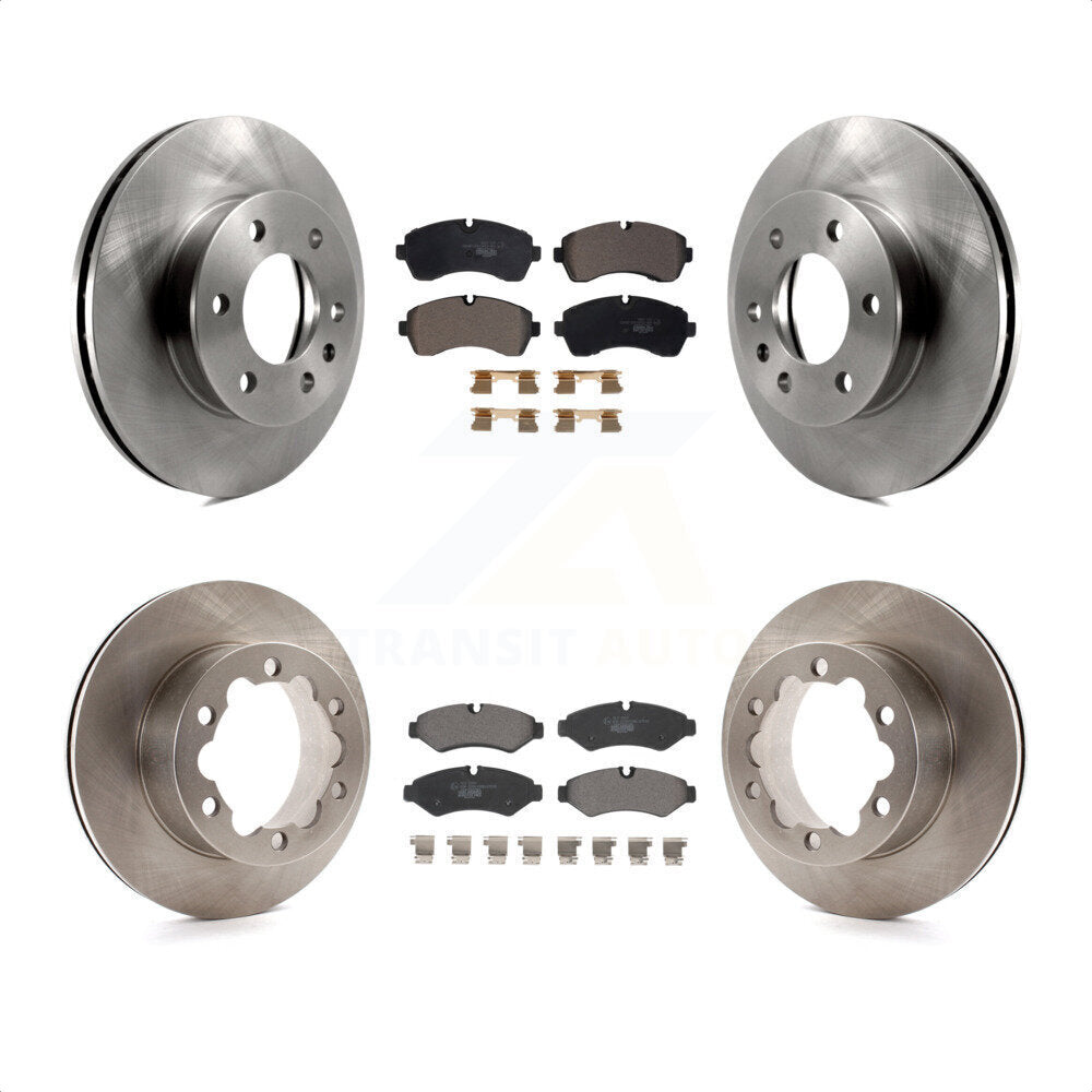 Front Rear Disc Brake Rotors And Ceramic Pads Kit For Mercedes-Benz Sprinter 3500 Freightliner 2500 3500XD K8T-103997 by Transit Auto