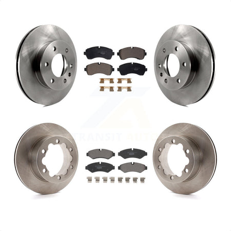 Front Rear Disc Brake Rotors And Ceramic Pads Kit For Mercedes-Benz Sprinter 3500 Freightliner 2500 3500XD K8T-103997 by Transit Auto