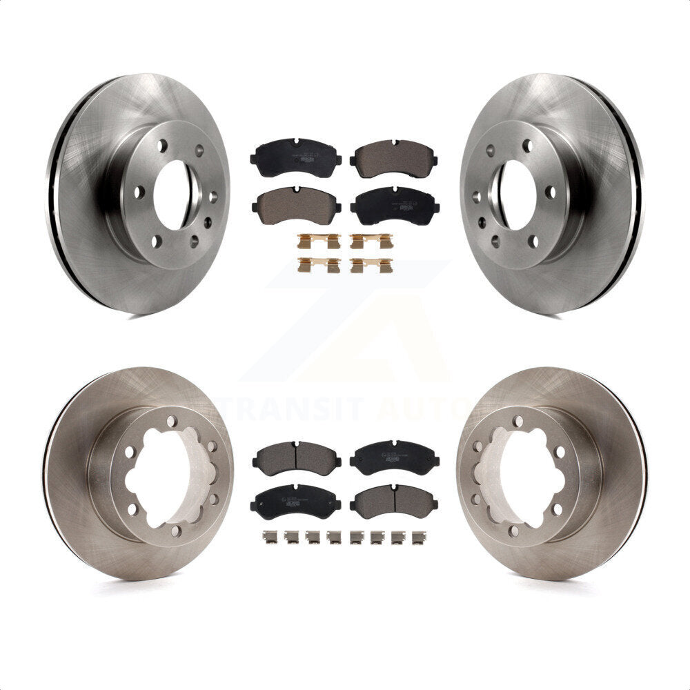 Front Rear Disc Brake Rotors And Ceramic Pads Kit For Mercedes-Benz Sprinter 3500 3500XD With Dual Wheels K8T-103998 by Transit Auto