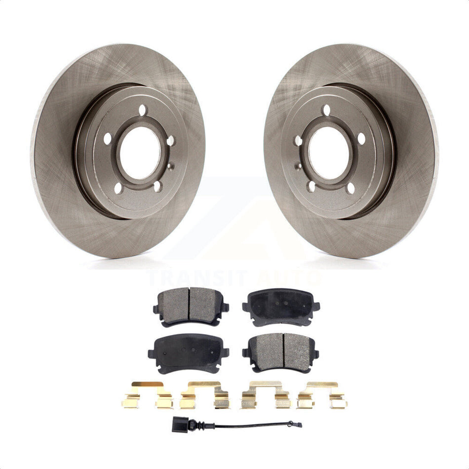 Rear Disc Brake Rotors And Ceramic Pads Kit For 2008 Audi A4 Quattro With 300mm Diameter Rotor K8T-104077 by Transit Auto