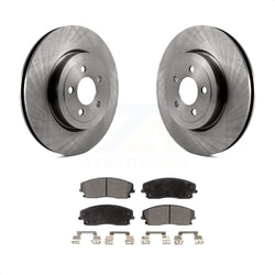 Front Disc Brake Rotors And Ceramic Pads Kit For 2015-2018 Dodge Charger RWD with 3.6L With 345mm Diameter Rotor K8T-104086