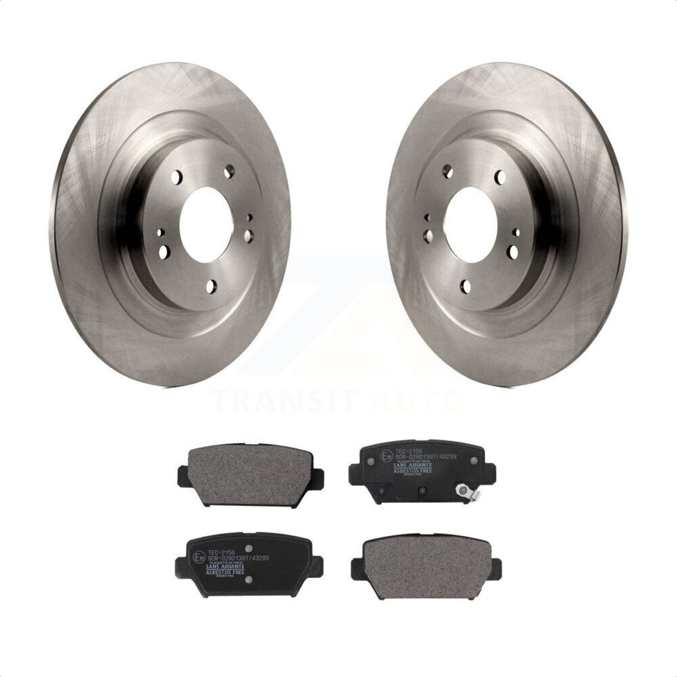 Rear Disc Brake Rotors And Ceramic Pads Kit For Mitsubishi Eclipse Cross With Manual Parking K8T-104126 by Transit Auto